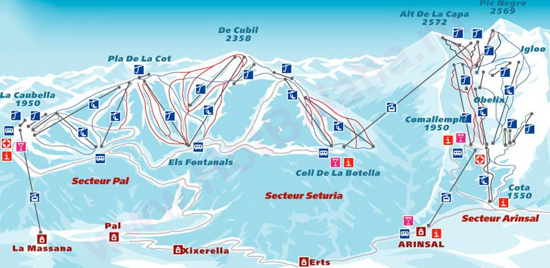 Горнолыжная карта Пал - Аринсала